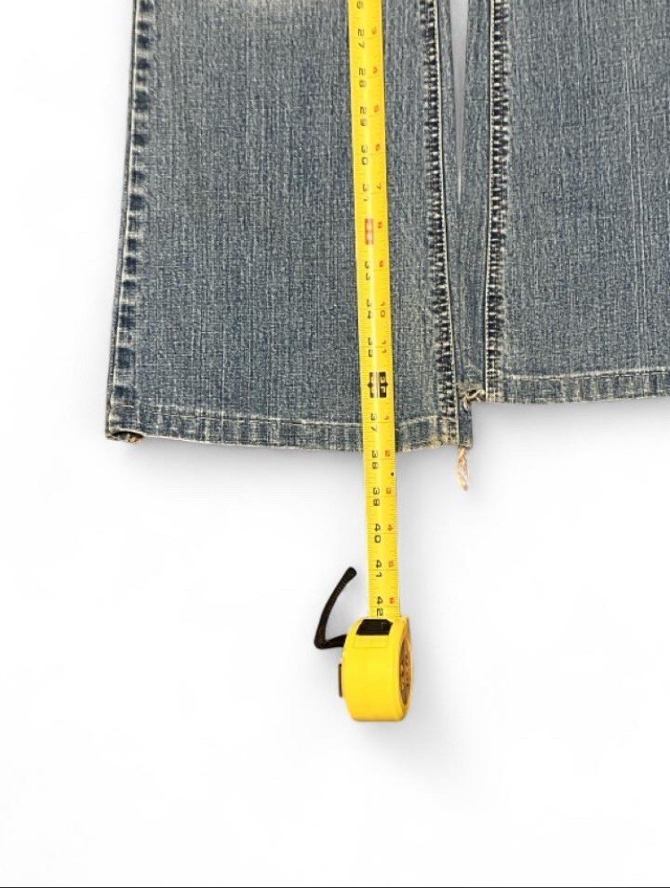 Y2K Mudd Womens Denim Jeans Size 11 Light Wash Blue Bootcut Lace-Up Eyelet [BIO]