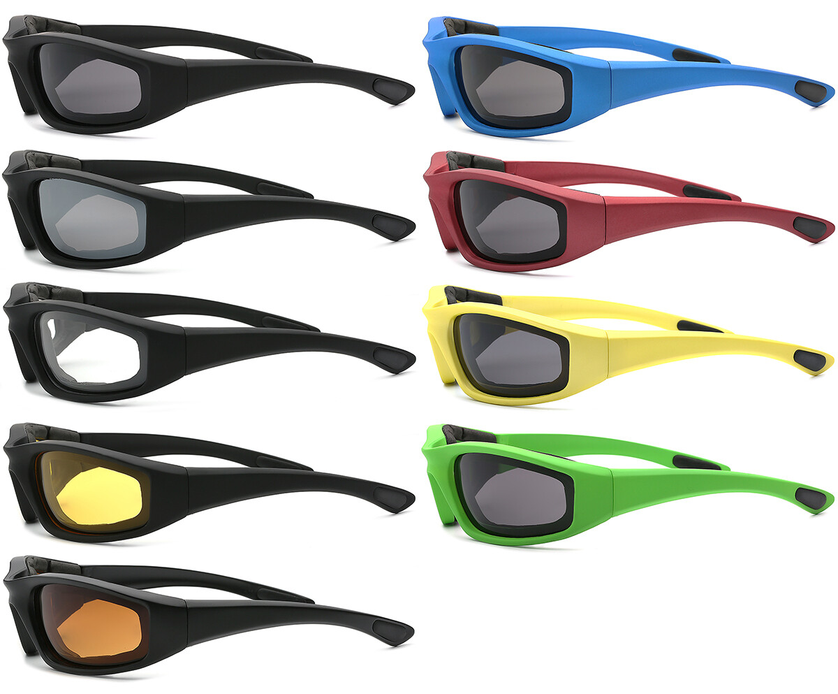 Men Women Wind Impact Resistant Foam Padded Glasses Motorcycle Riding Sunglasses