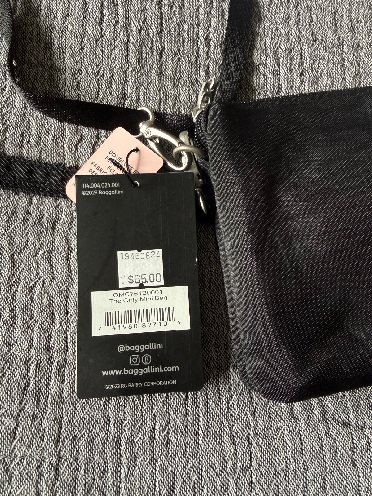 Baggallini Black Nylon Crossbody Organizer Purse Multi Zip Travel Bag With Strap