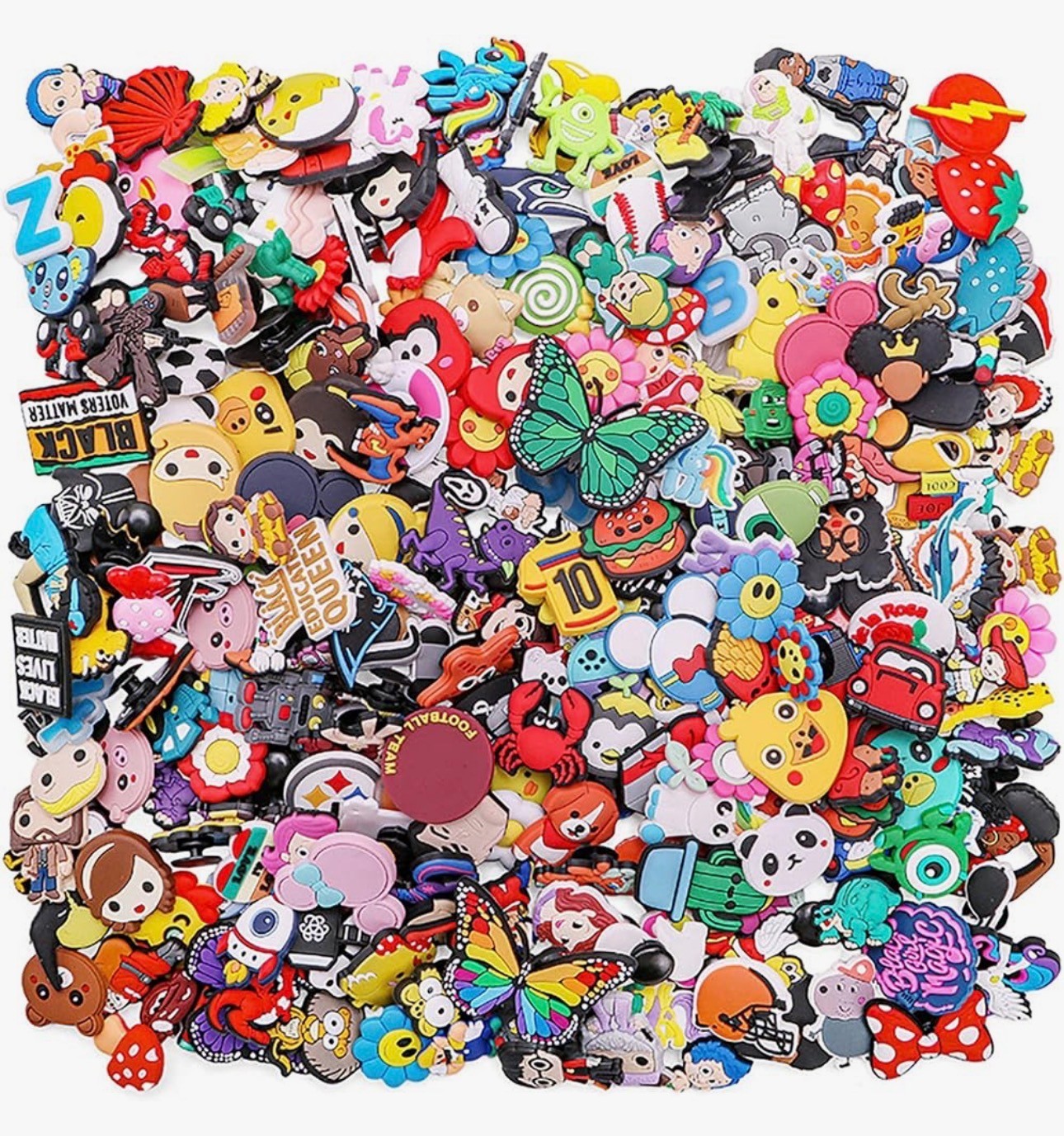 Lot of 30/50/100pcs Random Cool PVC Cartoon Shoe Charms Decoration Accessories