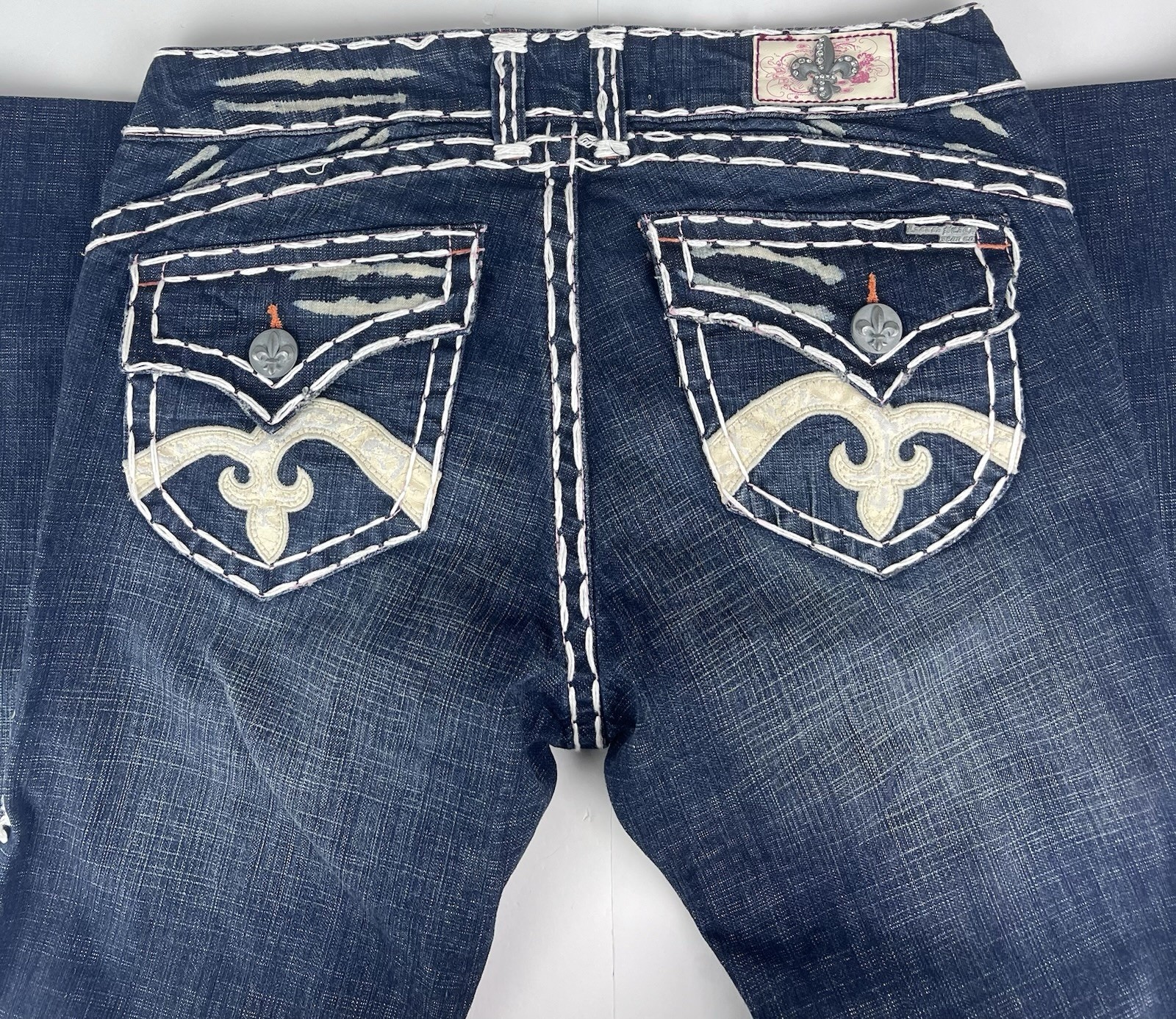 Laguna Beach Women’s Jeans Size 30 Blue Denim 33X32 Mid Rise Super Thick Stitch