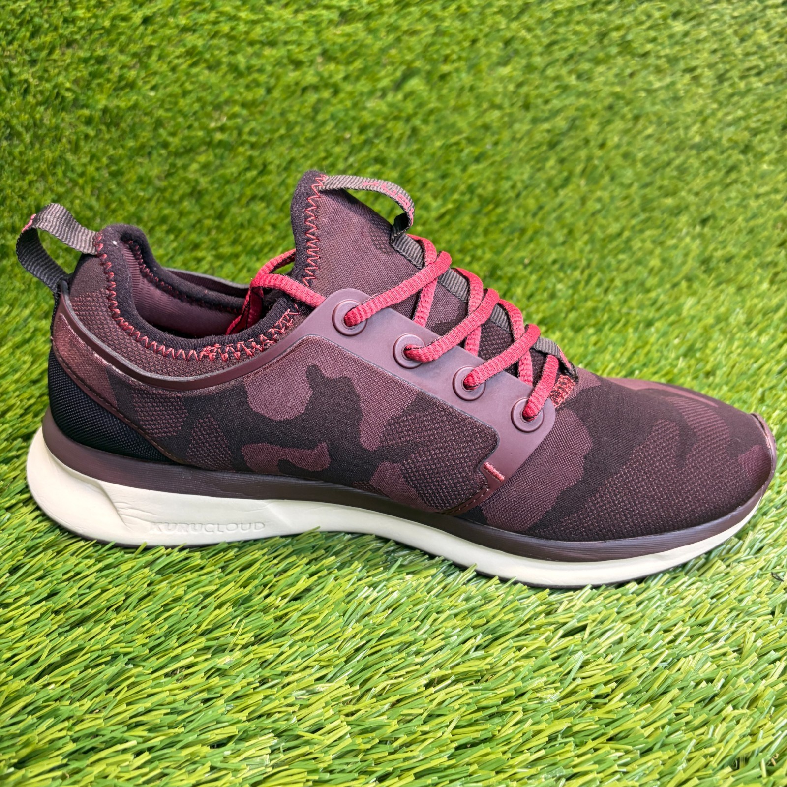 Kuru Atom Camo Wine Burgundy Womens Size 8.5D Athletic Running Shoes Sneakers