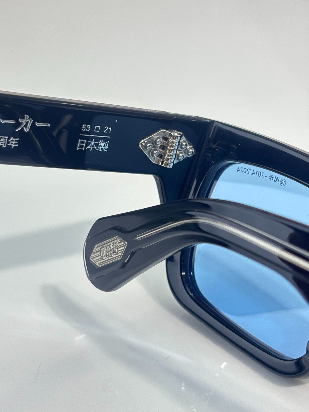 JACQUES MARIE MAG WALKER Black / Ice Blue Mirror 53□21-146 Sunglasses New
