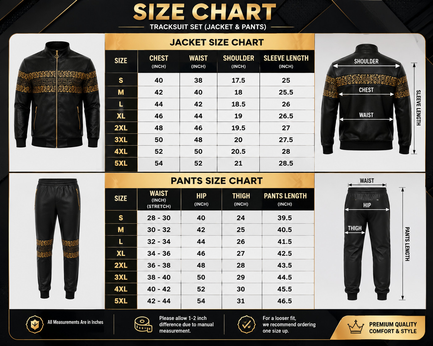 Mens Black Gold Baroque Tracksuit 2 Piece Zip Hoodie Jogger Set Luxury Designer