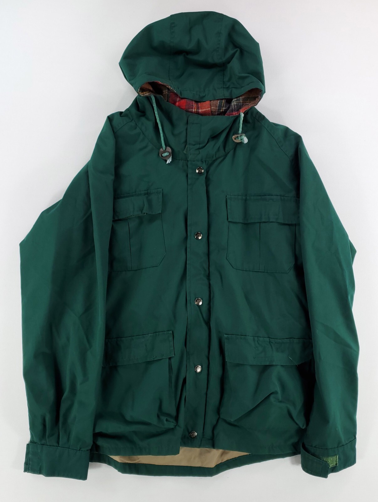 Camel VTG 80s 90s Wool Lined Hooded 3-in 1 Jacket Shell Only Green Mens M