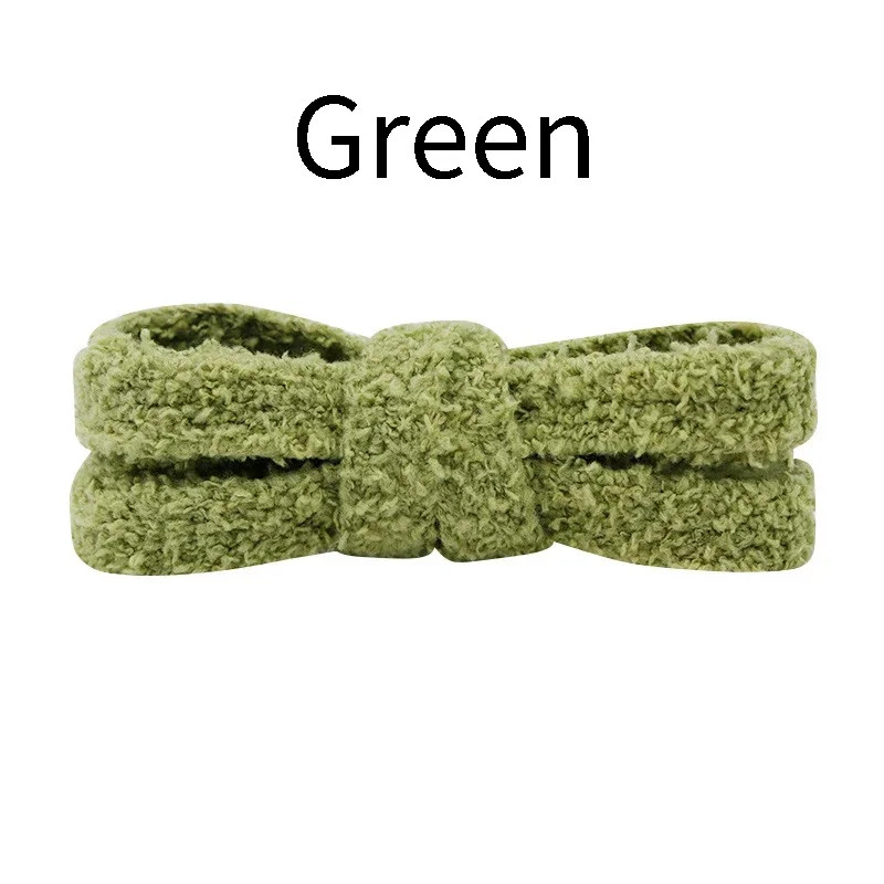Flat Shoelace Fluffy Shoelaces 1.5CM Width Plush Rope Shoe Laces for Shoes C