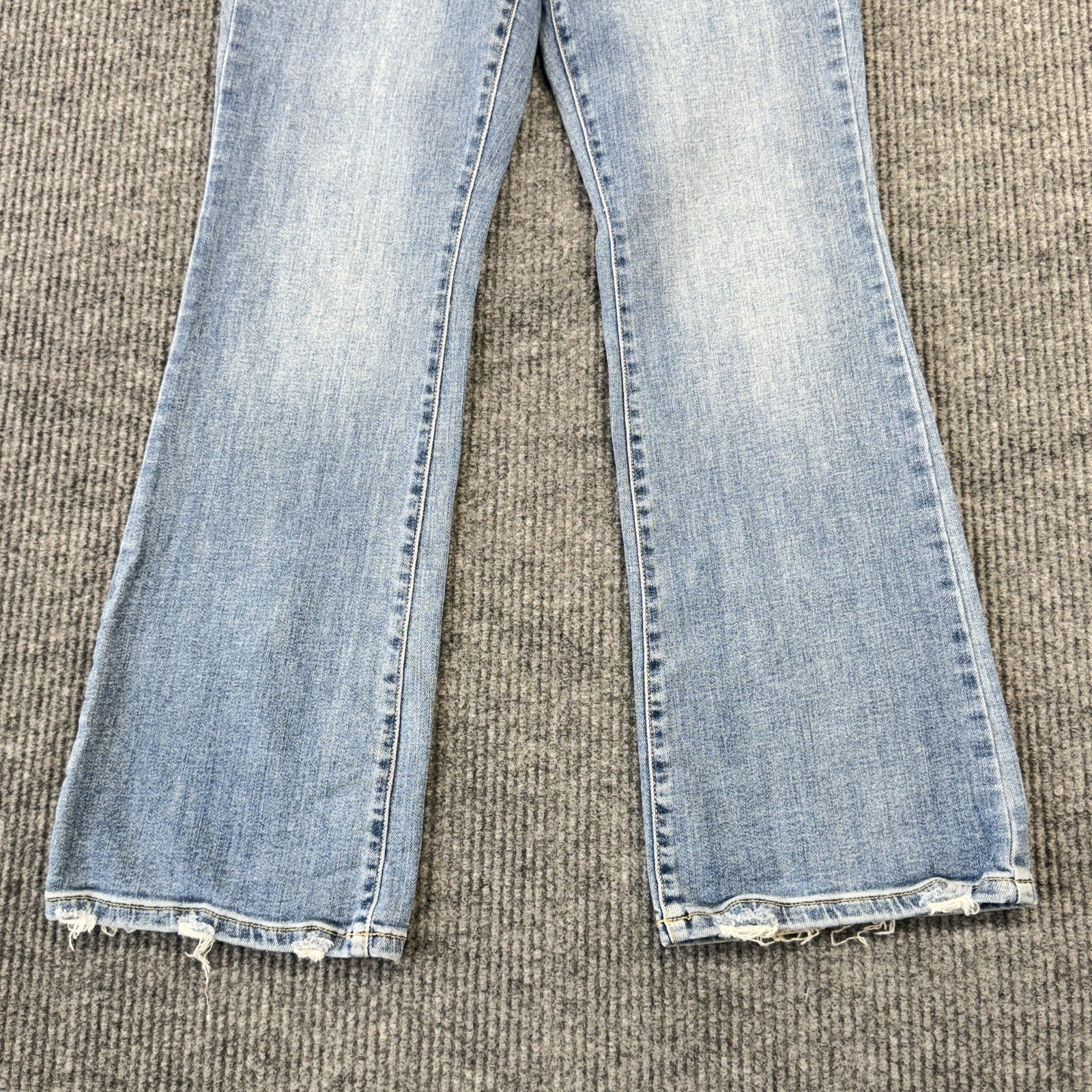 Judy Blue Bootcut Jeans Womens 11/30 Blue Wash Distressed Fringe Stretch Denim