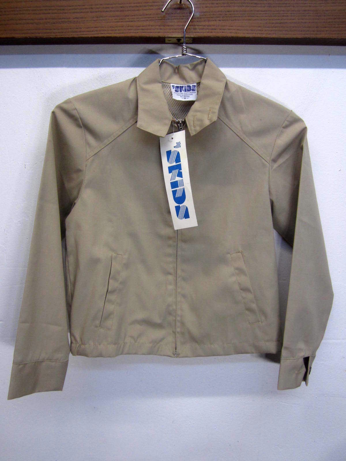 NWT Skids Drizzler Jacket windbreaker full zip beige polycotton sz M