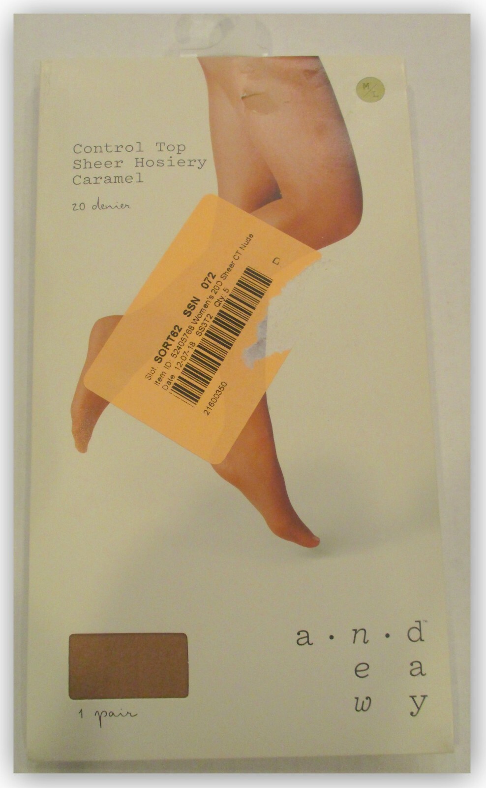 A New Day Single Pairs CONTROL TOP SHEER HOSIERY Choice of Size and Color