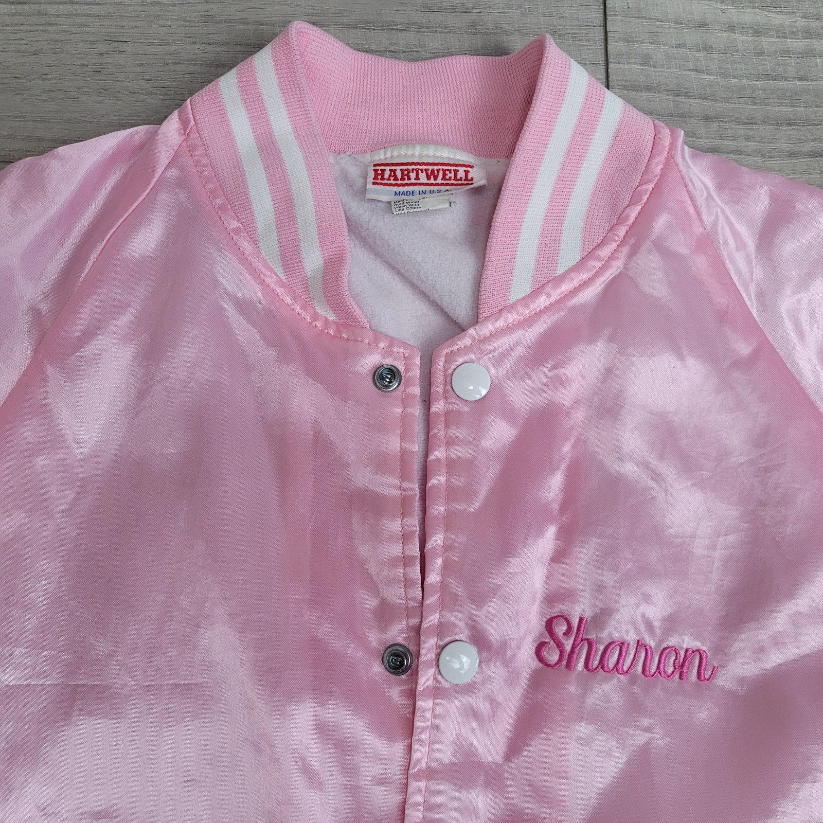 HARTWELL Bomber Jacket Womens Small Pink Satin “Sheri’s Born to Dance” (c-video)