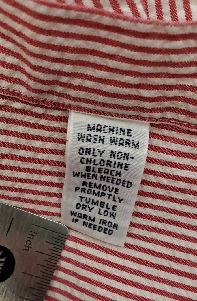 VTG Ralph Lauren Seersucker Button Down Men Sz XL Red Stripe Classic Fit Boating