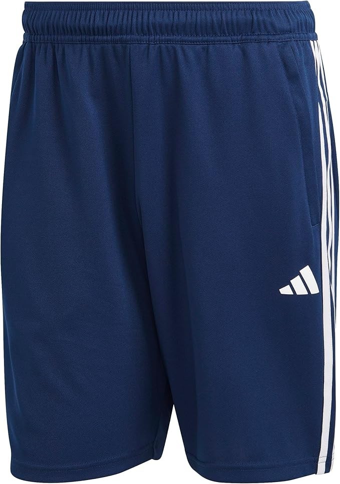 Adidas Men’s Essentials Piqué 3-Stripes NAVY Training Shorts – Aeroready Zipper