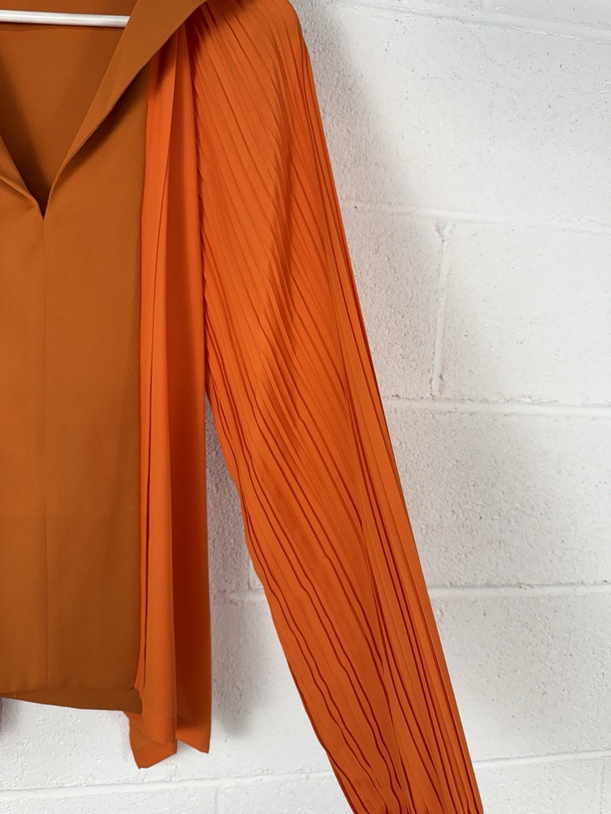Mia Mulier Milano Blouse Tunic Shirt Medium Orange Oversized Top Italian N46