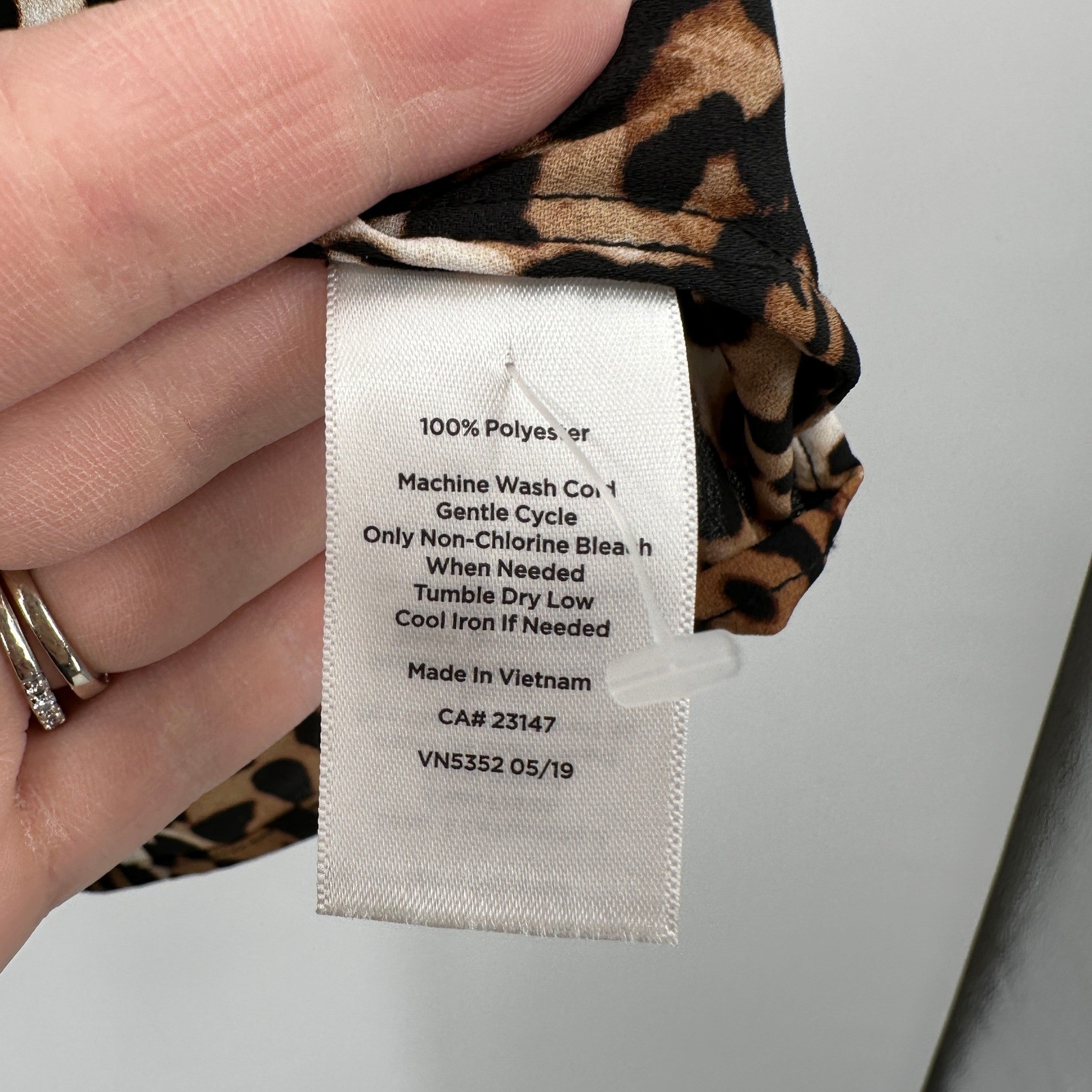 Talbots Plus Leopard Print Blouse 1X Brown Black Animal Print 3/4 Sleeve Top