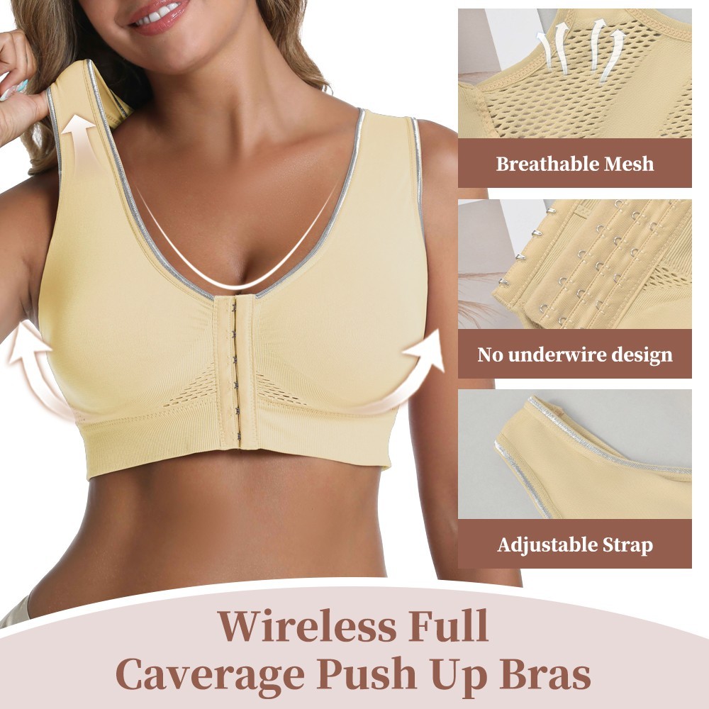 6-Pack Seamless Comfort Wireless Bra Women Padded Daily Underwear Multicolor