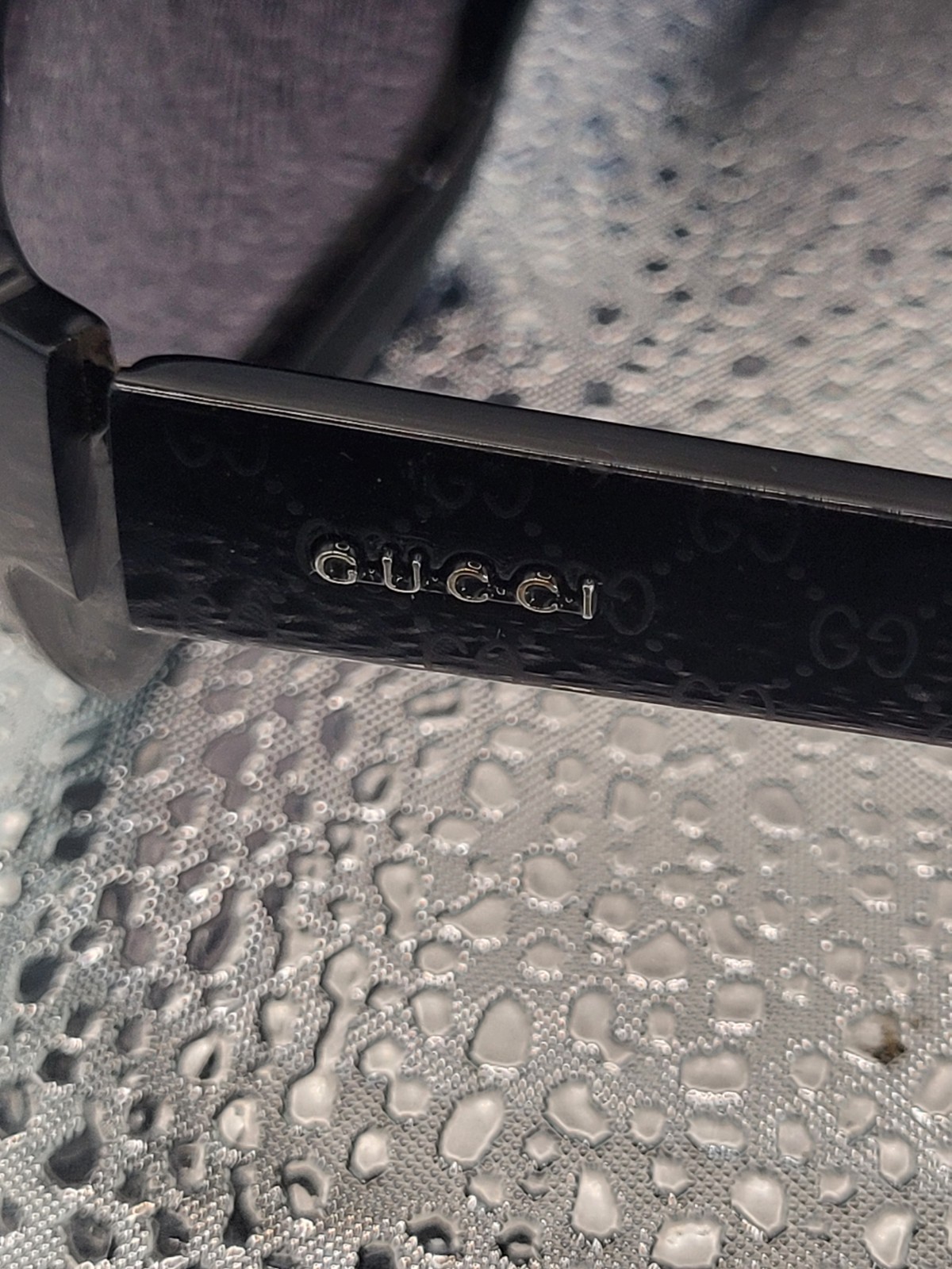 Gucci GG 3206/S D28BN Black Gold Monogram Sunglasses 56-16 130 MINT