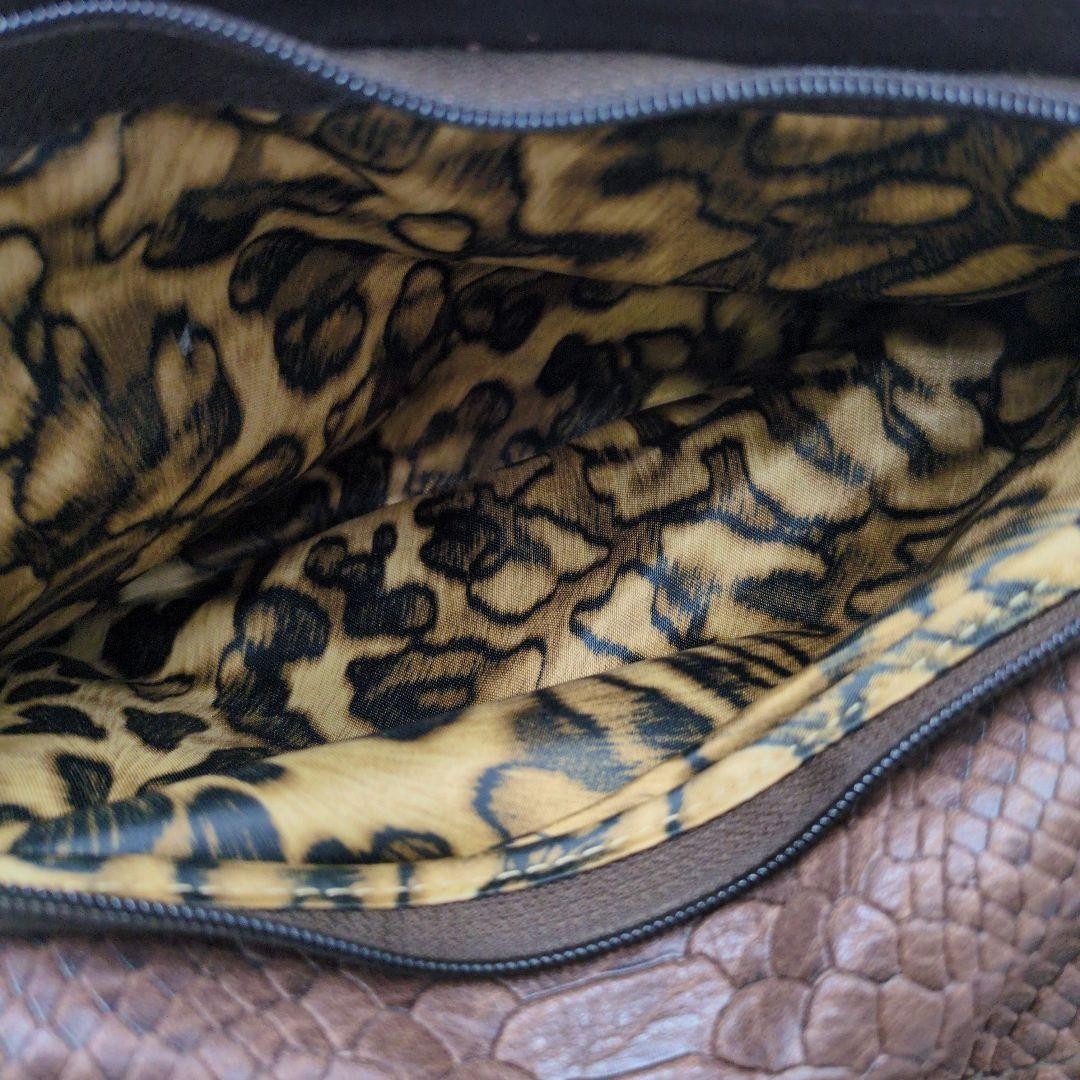 Longchamp Gabby Python Leather Tote Bag 11.4×14.6×6.3in Embossed Lock Used