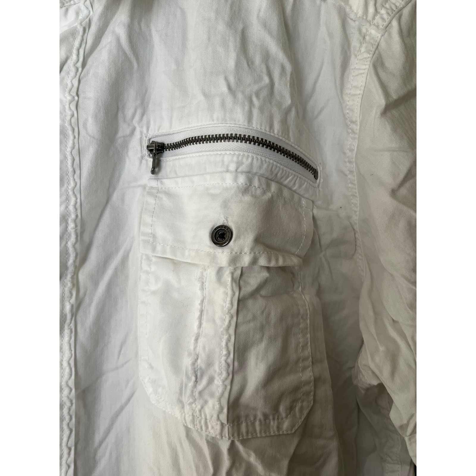 Rock & Republic White Short Sleeve Button Up Shirt Menswear Casual