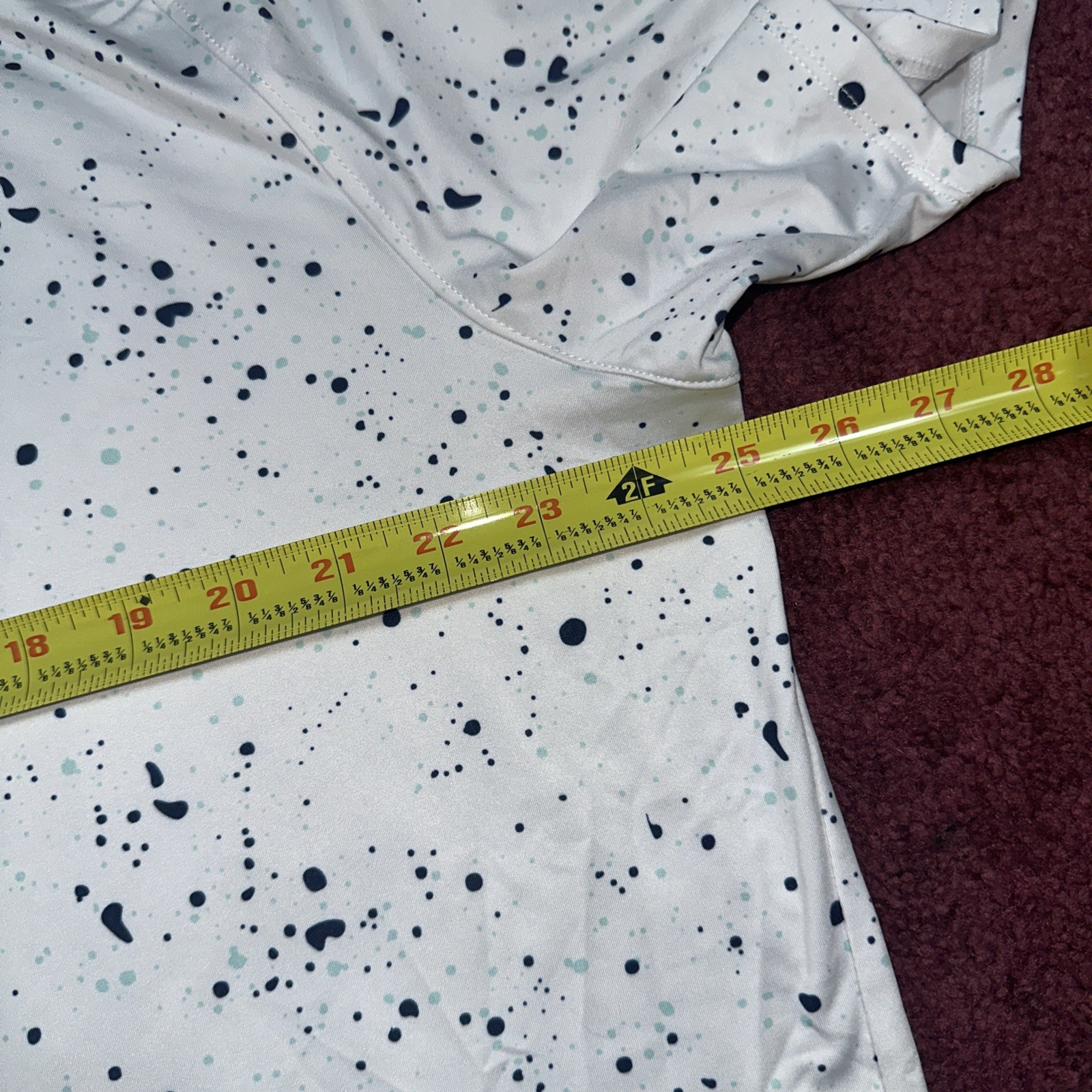UNRL Performance Polo Size 2XL Athletic Fit Paint Splatter Drop Print Golf