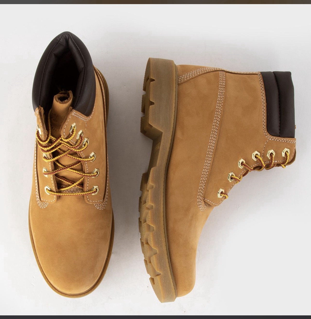 Timberland Waterproof Wheat Leather Ankle Boots Lace-Up Rugged Rubber Sole woman