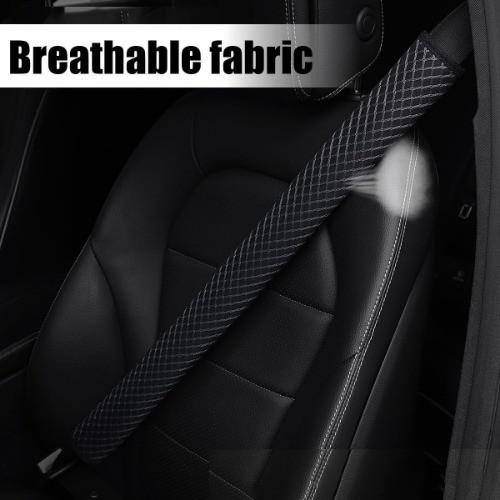 Extra Long Car Seat Belt Cover, 2PCS Soft Vehicle Seatbelt Should Color: Black
