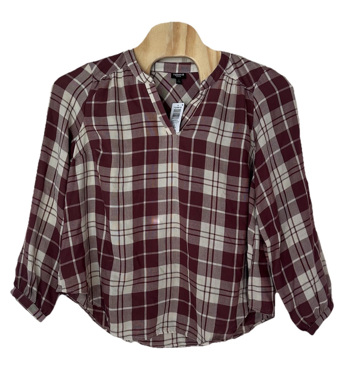 Torrid Casual Country Plaid Harper Double Gauze Pullover Blouse Size 2X NWT