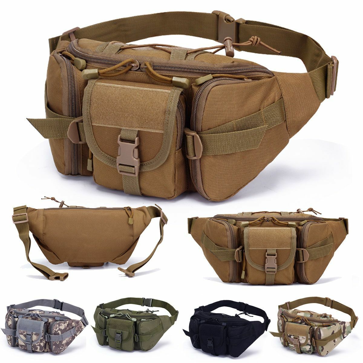 Tactical Fanny Pack Bumbag Waist Bag Military Hip Belt Outdoor Hiking Fishing