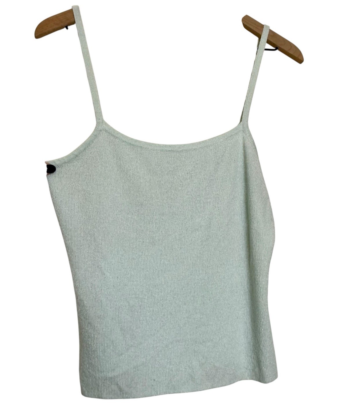 Vintage 90s Express Tricot Large Sweater Knit Strappy Shell Tank Top Green