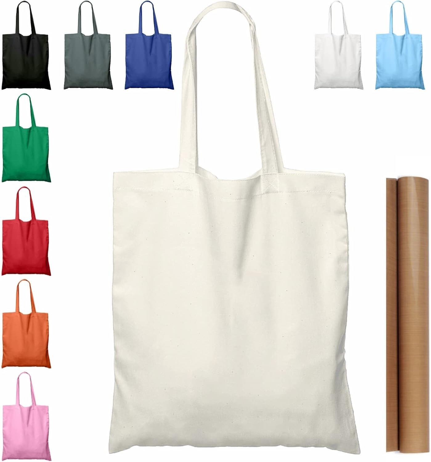 Versatile 15”x16” Cotton Tote Bags with Teflon Sheet – Bulk Eco-Friendly Packs