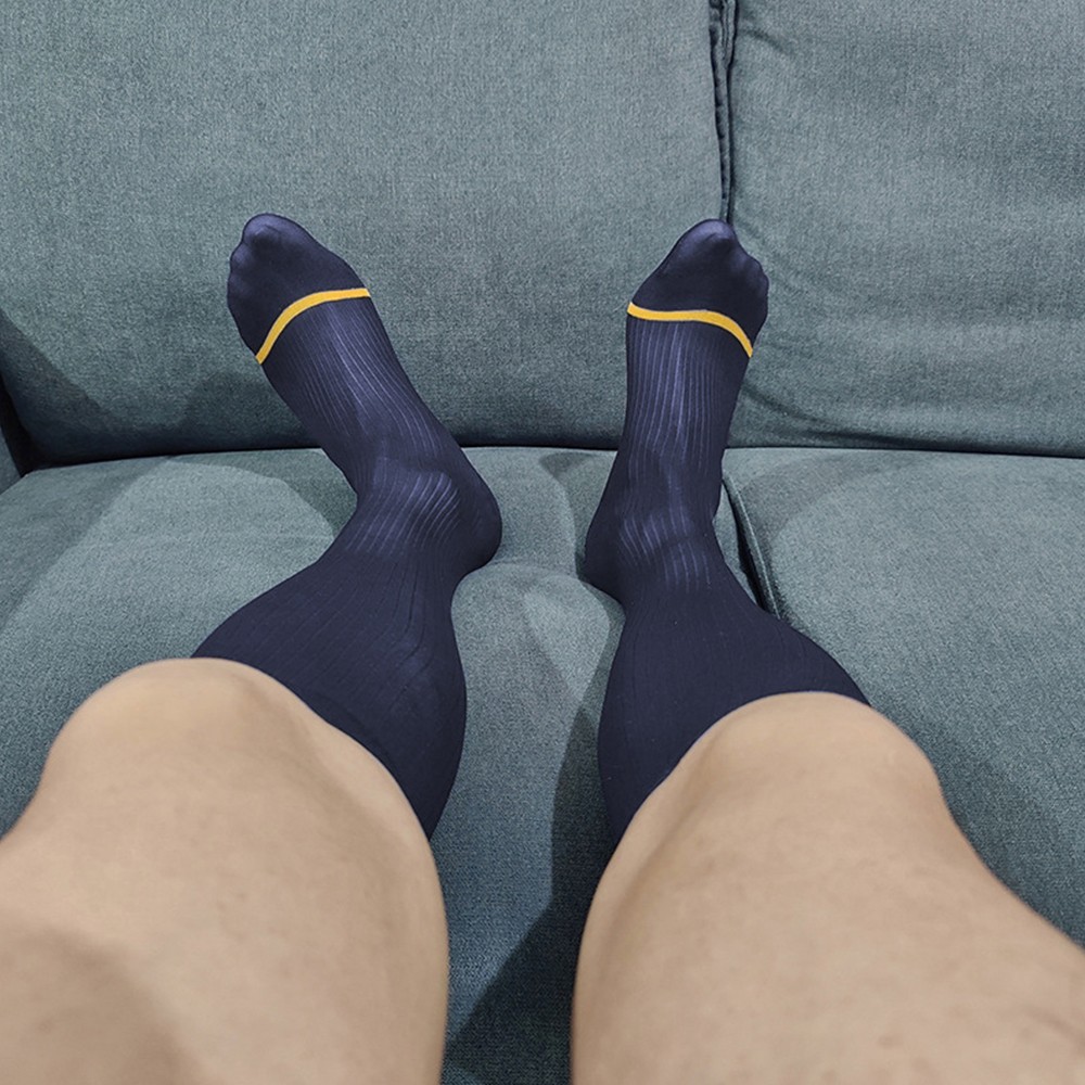 Stripe Sheer Socks Business A Pair All Seasons Breathable Business Office Men