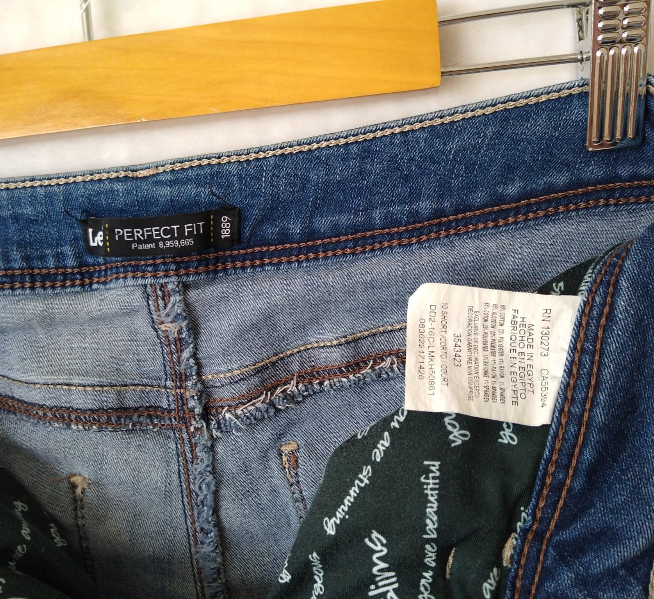 Lee Jeans Womens 10 Short Blue Denim Straight Leg Perfect Fit Mid Rise Stretch