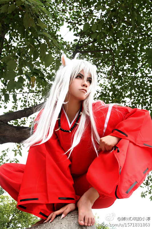 INUYASHA Half Demon Red Kimono Suit Outfit Adult Costume for Cosplay & Halloween