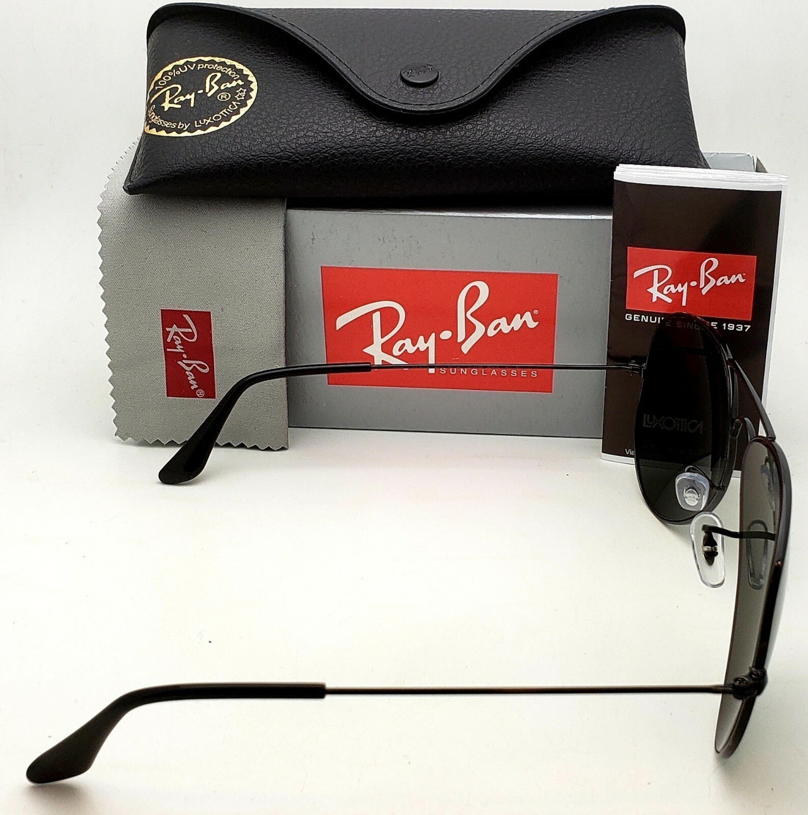 RAY-BAN Aviator Sunglasses RB 3025 002/58 58-14 Black Frames w/ Polarized Lenses