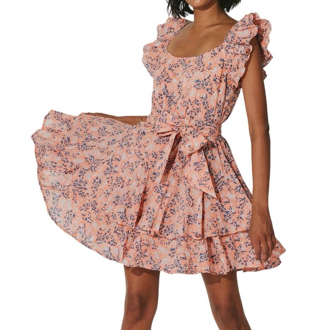 Cleobella Britt Mini Dress with Belt in Pink Positano Floral size S Small $259