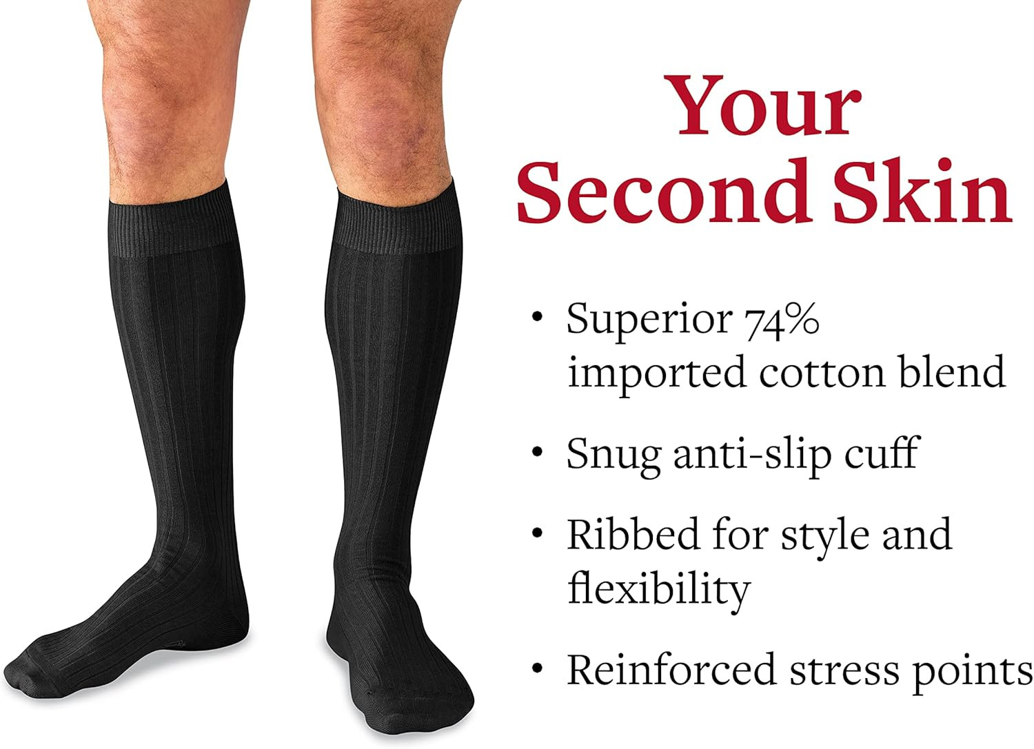 Cotton Dress Socks for Men – Knee High Men’S Executive Socks – Classic over the