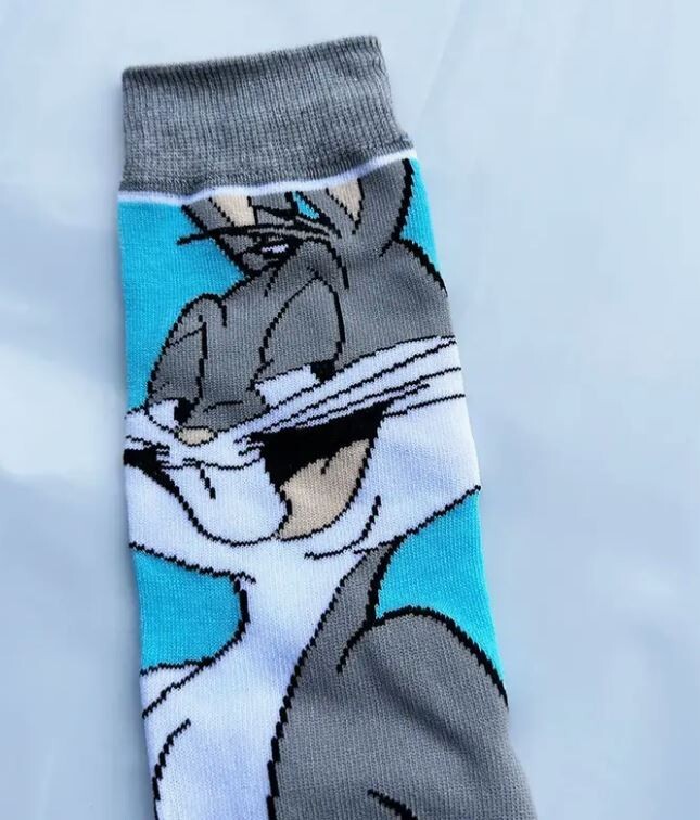 Bugs Bunny Cartoon Novelty Crew Socks, Adult Shoe Size 7-10, S1