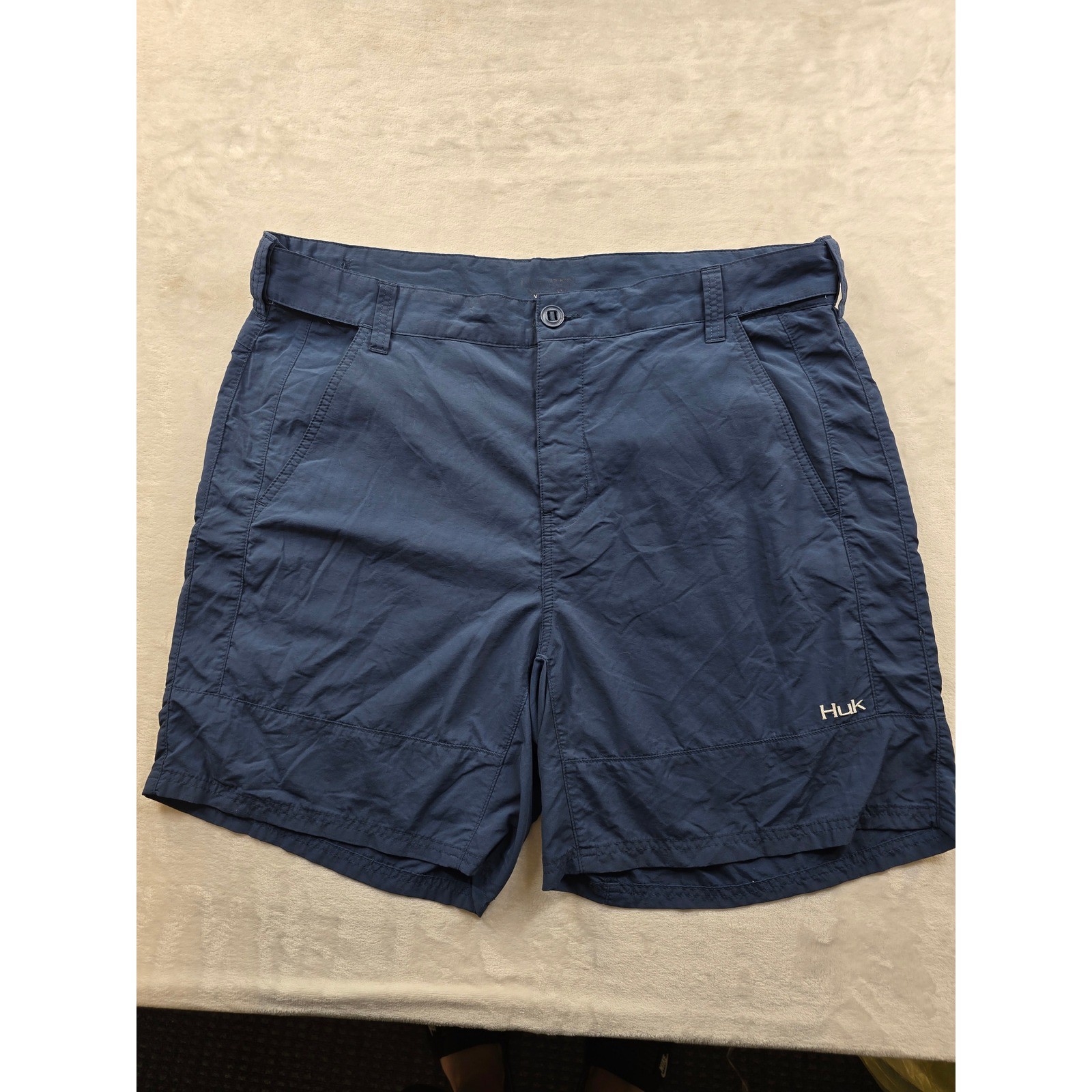 Huk Fishing Shorts Mens XXL Navy Blue Performance Quick Dry Utility Cargo