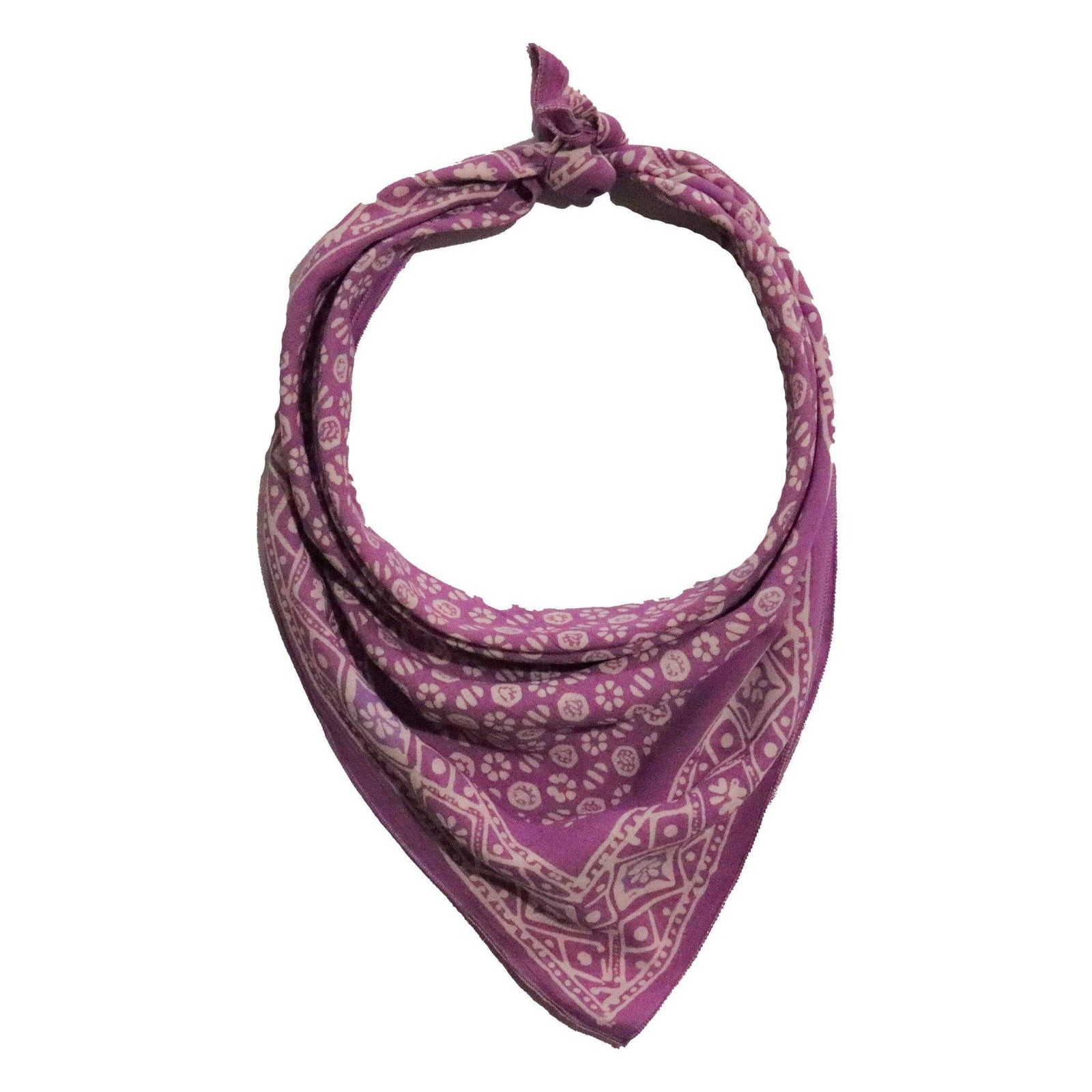 Bandana Square Scarf – Cotton Batik in Lavender Purple