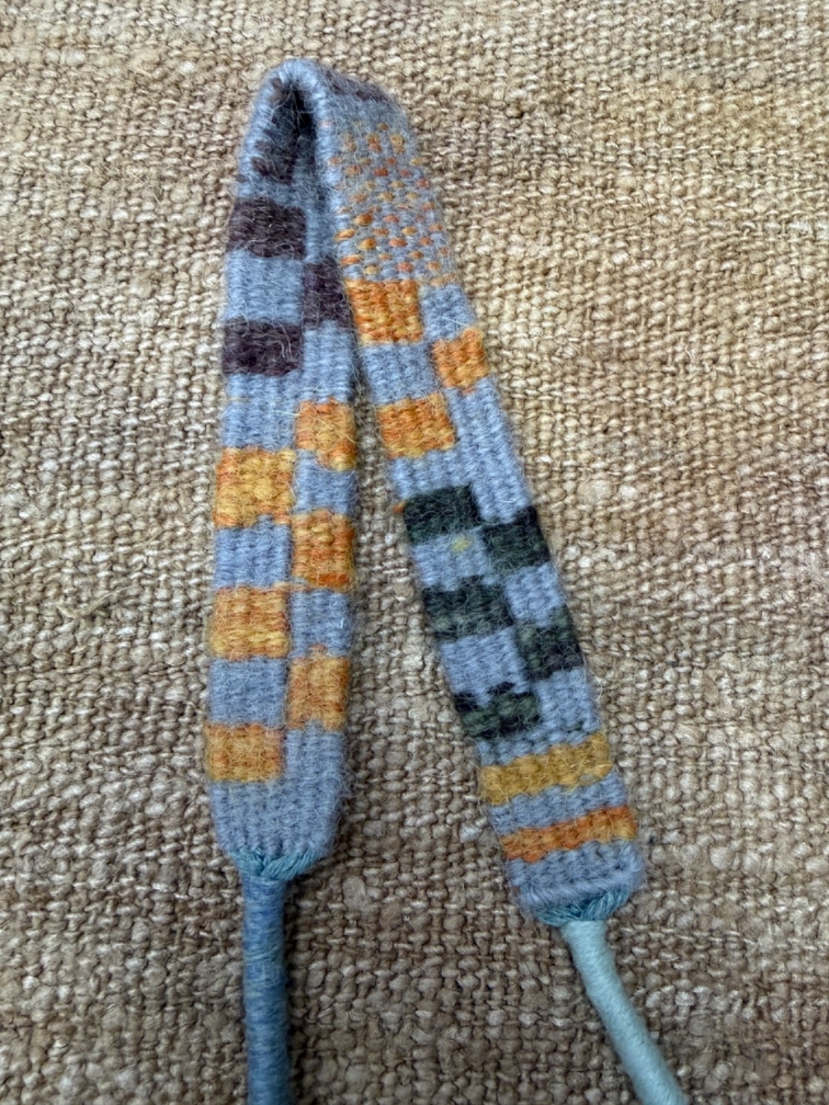 Handwoven Yak Wool Phone Wrist Strap Handmade Mobile Lanyard 14” OOAK
