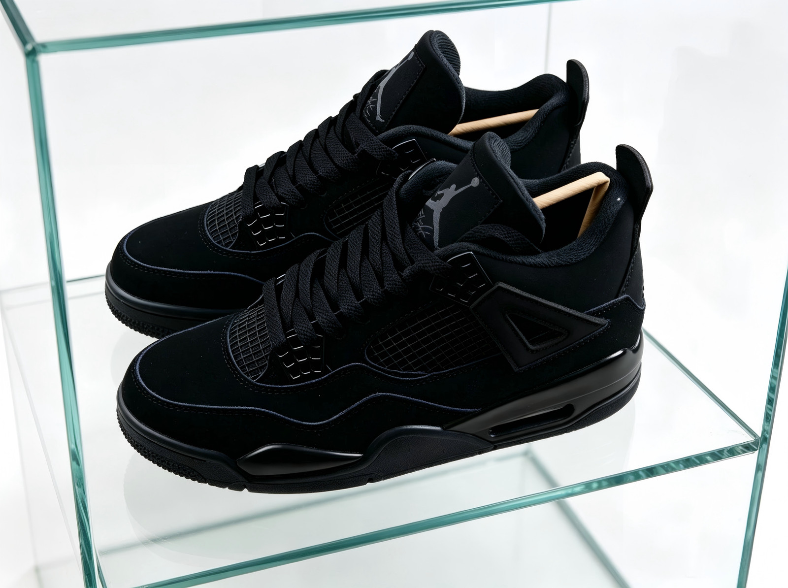 Jordan 4 “Black Cat”Retro Men’s Black Basketball Shoes Mid-Top