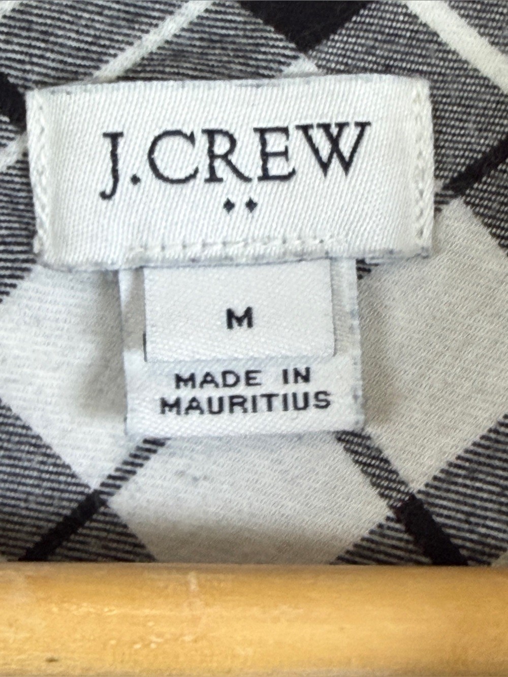 J.CREW Women’s Black & White Plaid Lightweight Flannel Button-Up, Medium