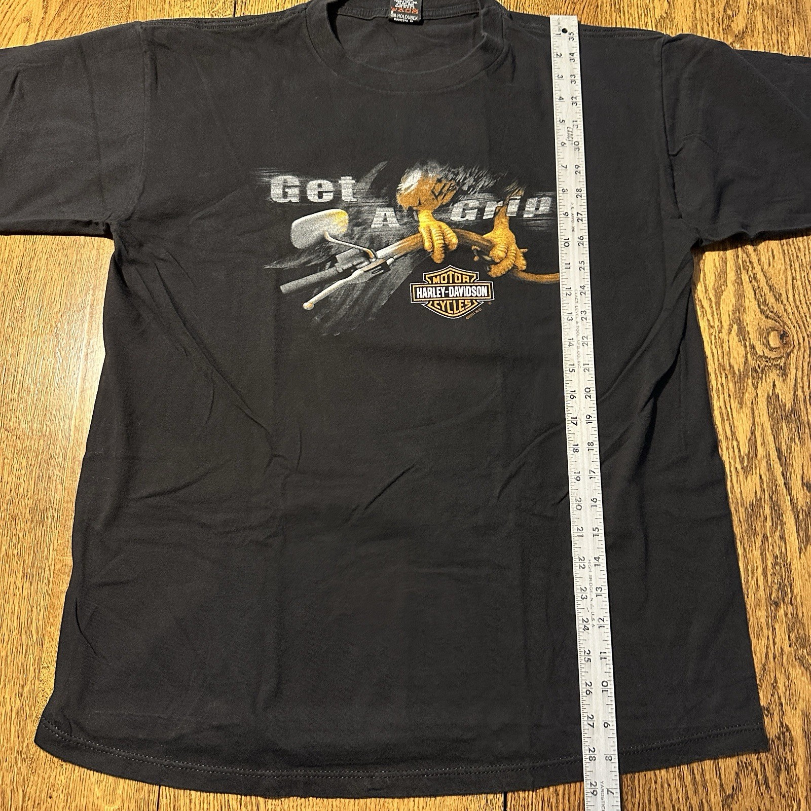 Vtg 2001 Harley Davidson Holoubek Shirt XL Made USA Thiels Wheels Upper Sandusky