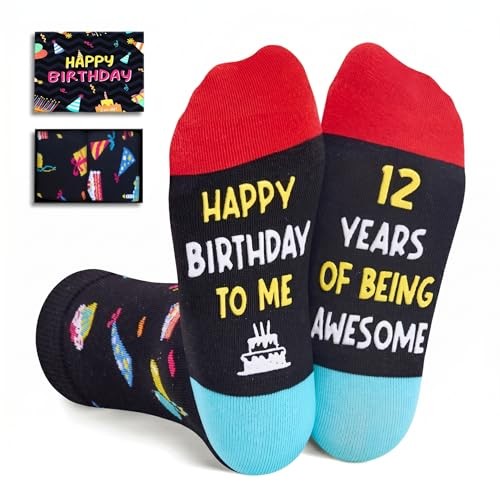 Zmart 12th Birthday Socks Gift Box – Celebration for 12 Year Old Boys & Girls