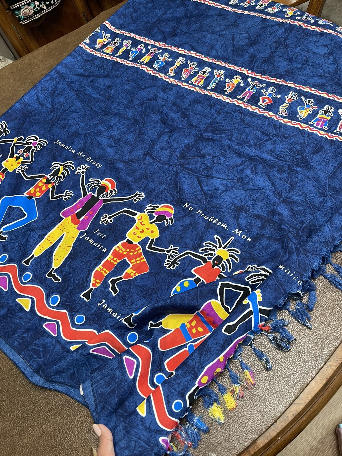 Scarf Afrobeat Tribal Sarong/ Wrap Beachwear Jamaica Beach Vacay 42″X 68″ Approx
