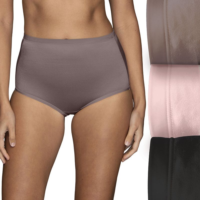 3 Pack Vanity Fair Body Caress Brief Panty Size 9 2XL Smoked Oyster 13438 NWT