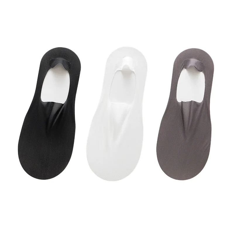 3 Pairs Boat Socks Men Ice Silk Thin Breathable Soft Low Cut Summer Socks