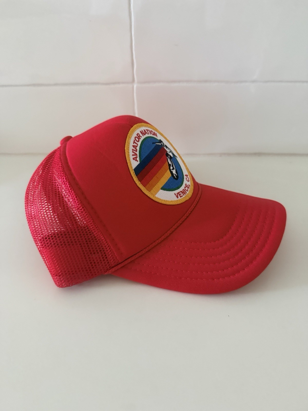 Aviator Nation Venice CA Red Trucker Hat