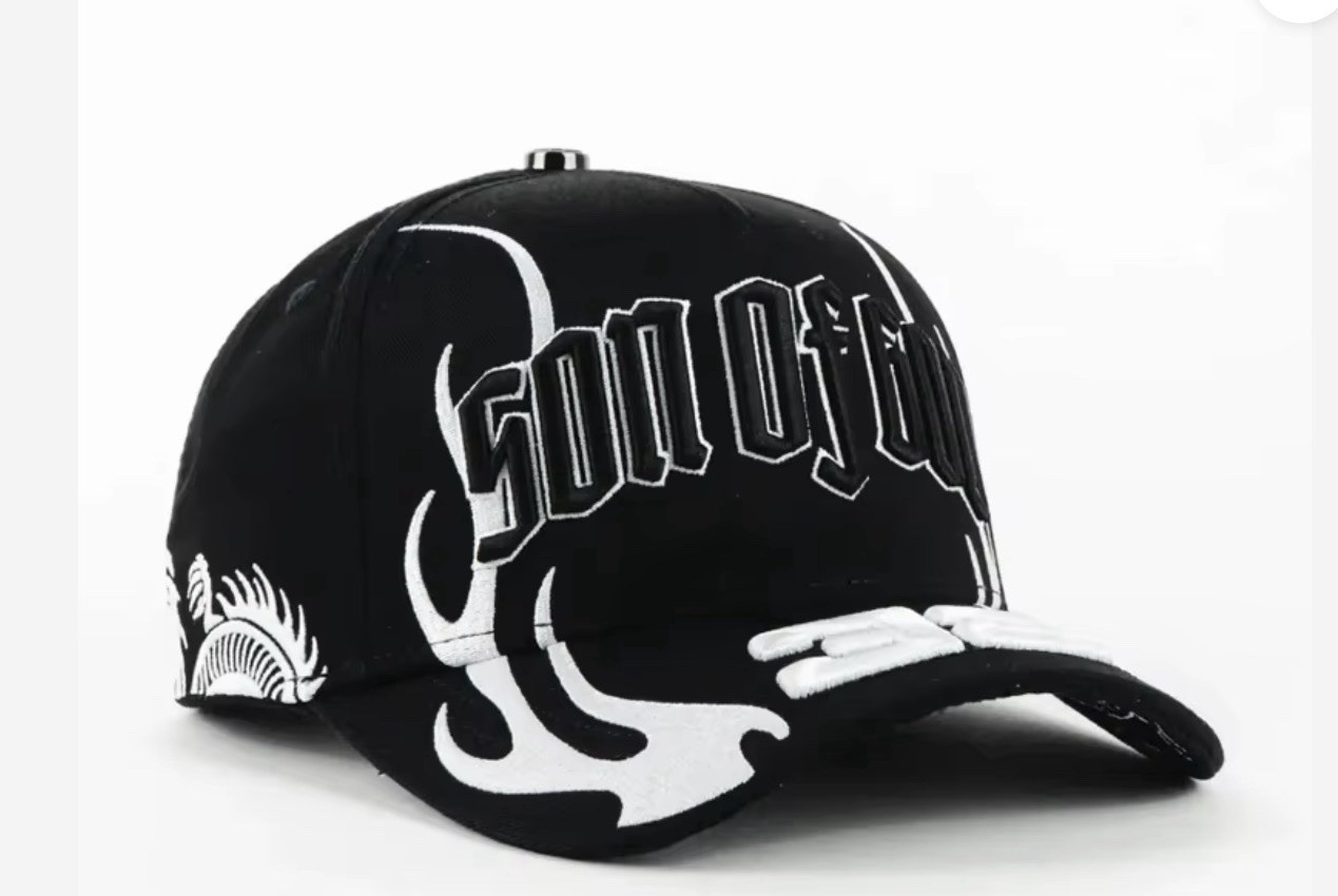 Black White Son Of Graphic Print Baseball Cap Adjustable Unisex Adults One Size