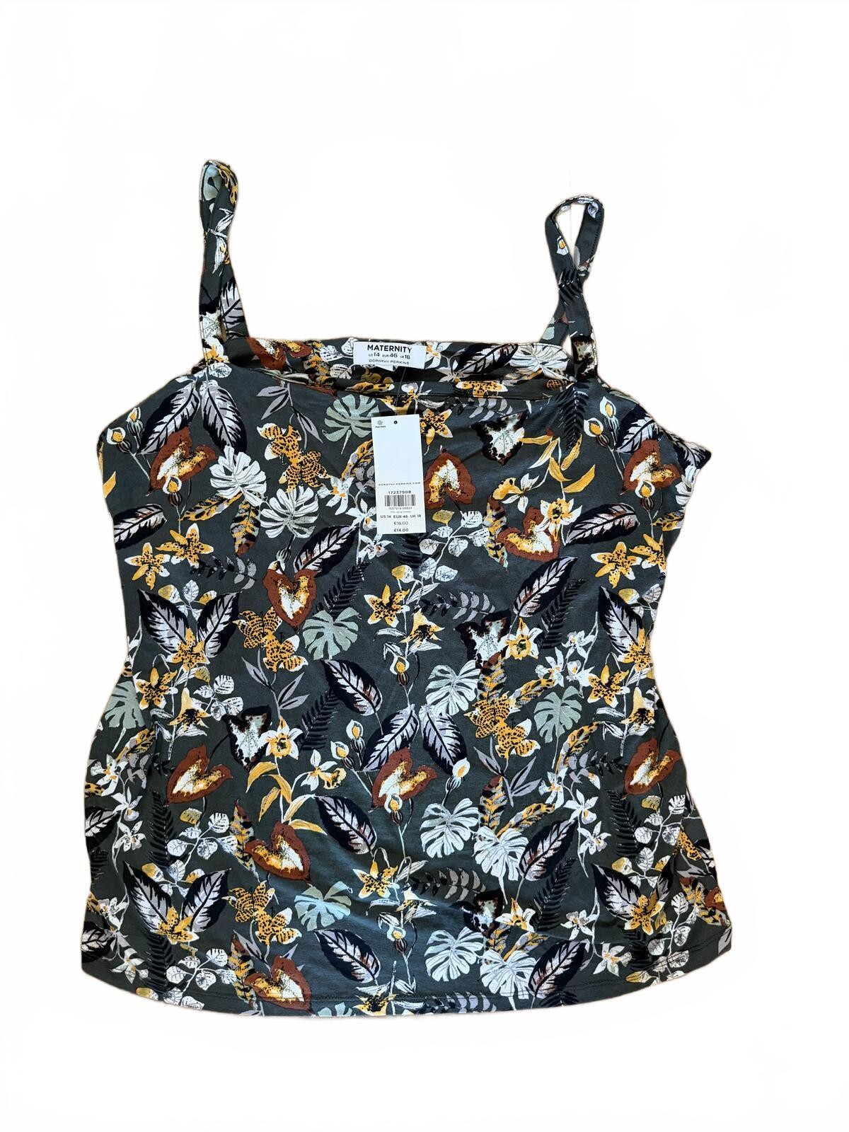 Dorothy Perkins Maternity Tropical Floral Cami Top Khaki UK 18 BNWT [COPY]