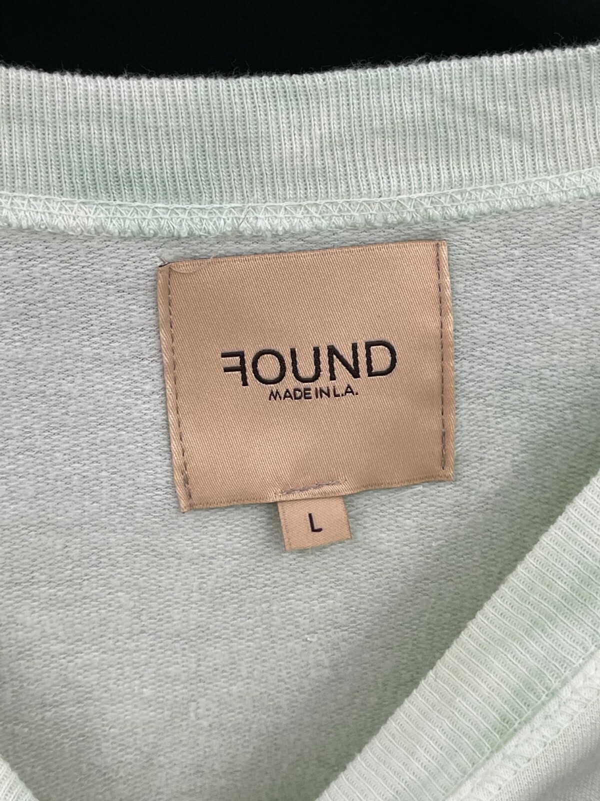Found LA Sweatshirt Womens Large Green Tie Dye Pullover Soft Hi Low Hem